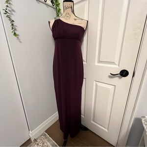 Sweet Storm One-Shoulder Burgundy Dress